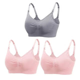 Lot 3 soutiens-gorge d'allaitement coton respirant grande taille push-up