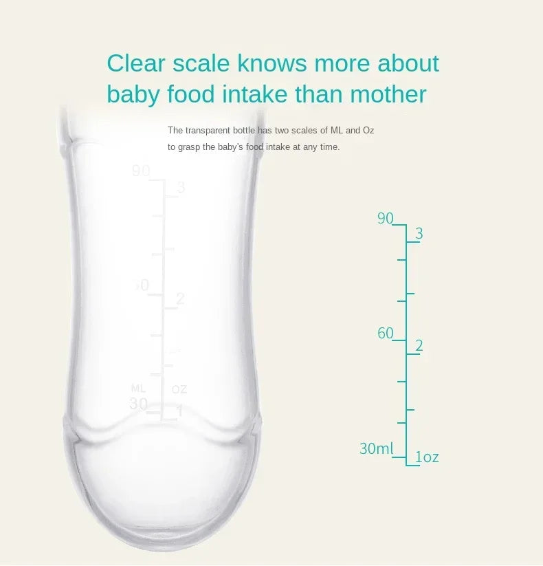 Biberon bébé avec cuillère silicone souple - outil alimentation complémentaire nourrisson toddler
