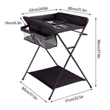 Table à langer pliable étagères Mybooni — Grand coussin hauteur réglable 80×63 cm