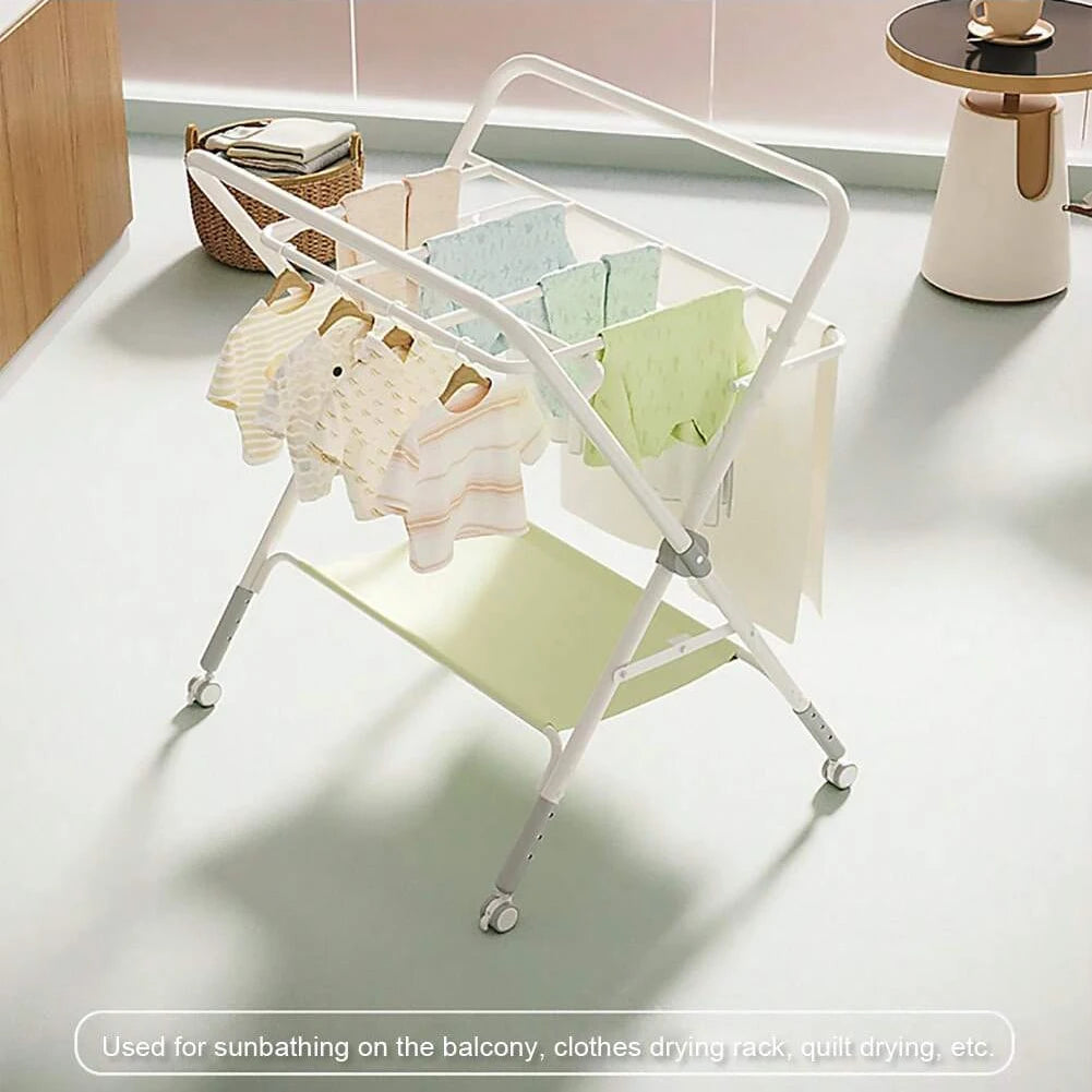 Table à langer bébé avec roulettes Mybooni — Pliable hauteur réglable organiseur