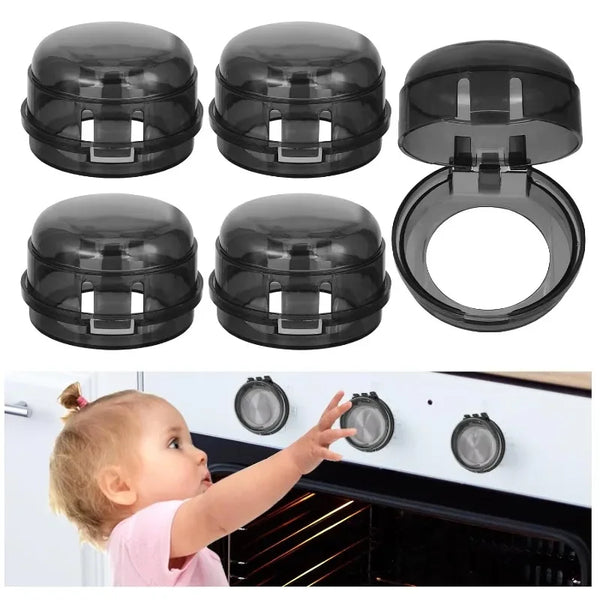 2/4/8Pcs Stove Knob Covers Child Safety Plastic en situation d'utilisation