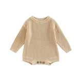 Combinaison tricot nouveau-né printemps-automne - grenouillère pull casual garçon fille 0-2 ans