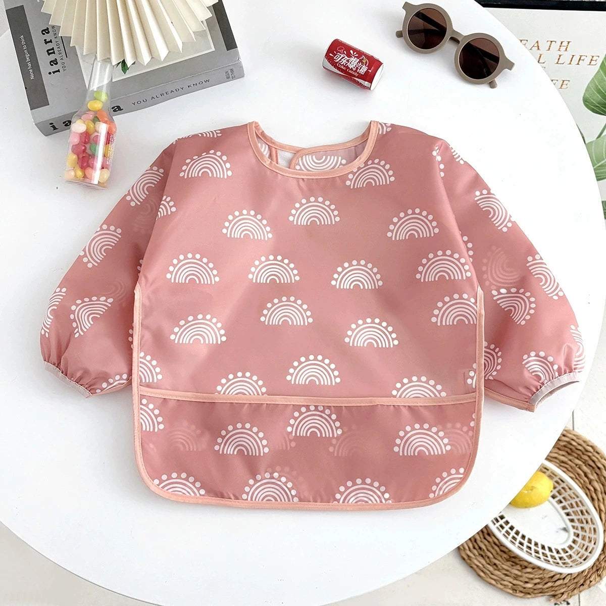 Bavoir imperméable manches longues Mybooni — Tablier repas protection vêtements
