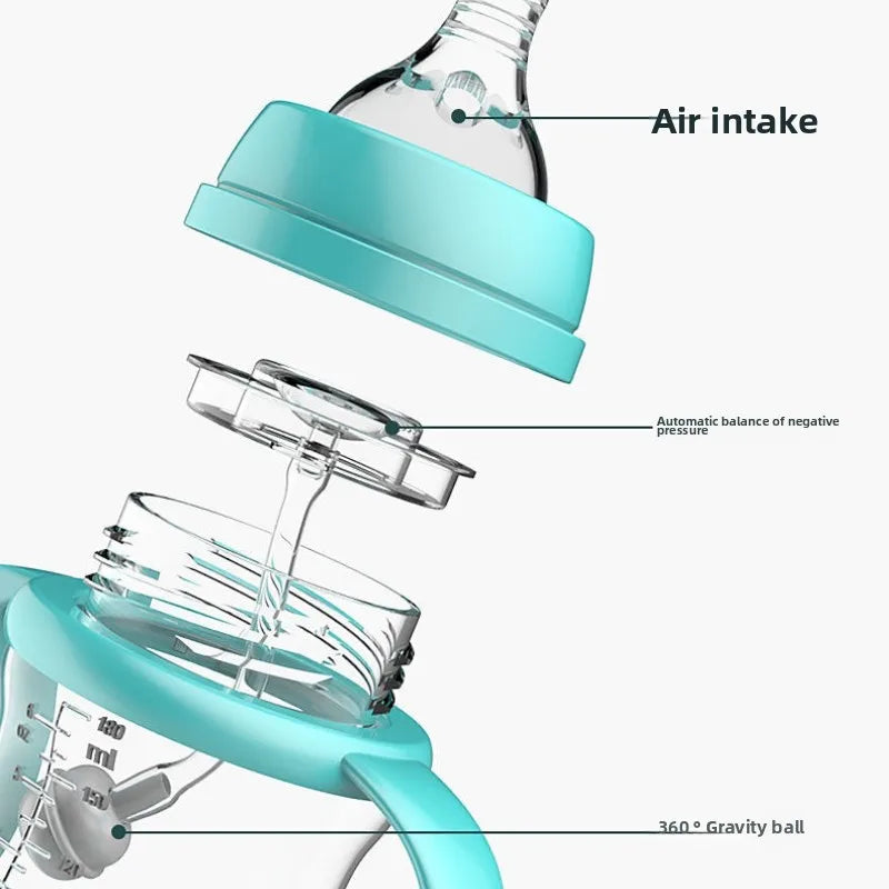 Biberon bébé silicone anti-chute Bouni — Paille et poignée isotherme