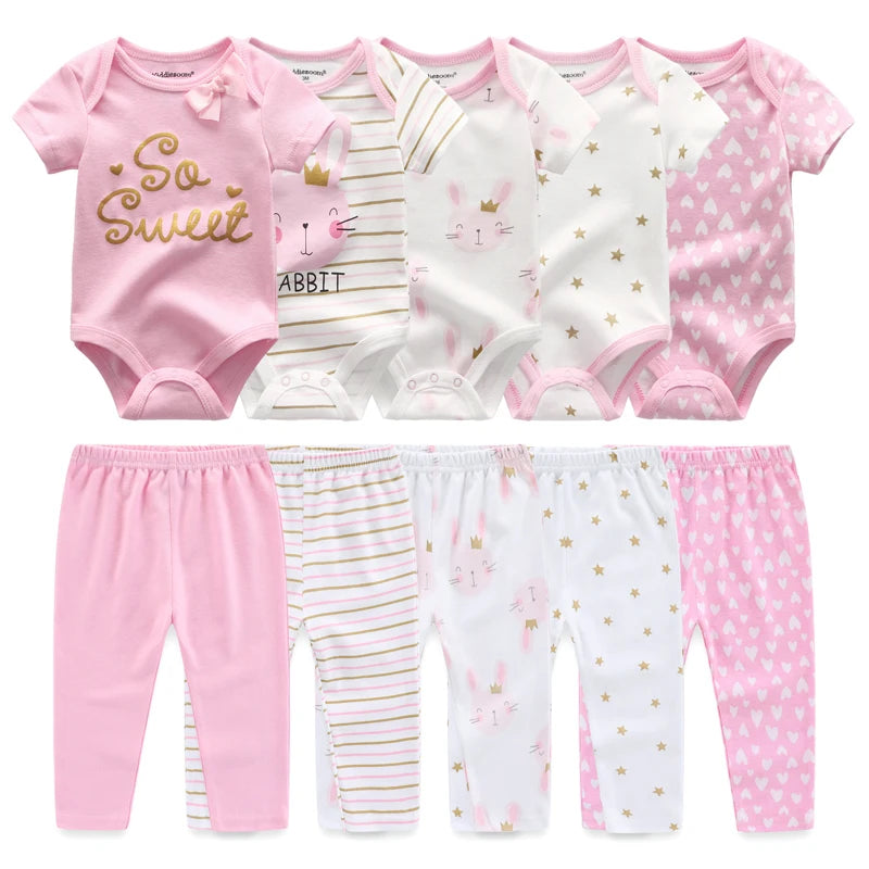 Coffret vêtements bébé 10 pièces Mybooni — Body et pantalon toutes saisons