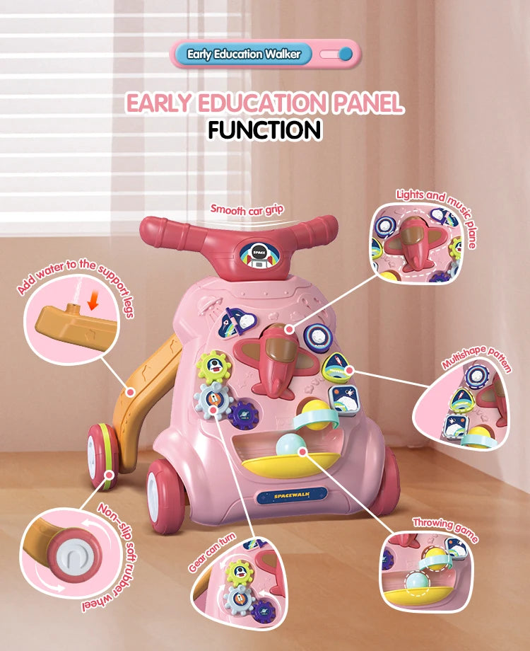 Trotteur bébé musical avec lumières pour 0-12 mois