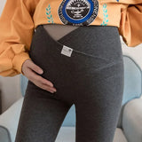 Legging maternité coton Mybooni — Taille basse slim décontracté printemps automne
