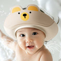 Casquette de bain bébé réglable Mybooni — Protection shampoo yeux et oreilles motif dinosaure