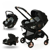 Poussette 3-en-1 portable Bouni — Nacelle nouveau-né siège auto certifié EU