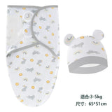 Ensemble couverture et bonnet pour nouveau-né en coton 0-6 mois