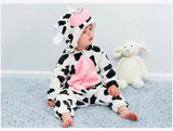 Combinaison pyjama bébé flanelle cartoon - grenouillère licorne/lapin/dinosaure animal