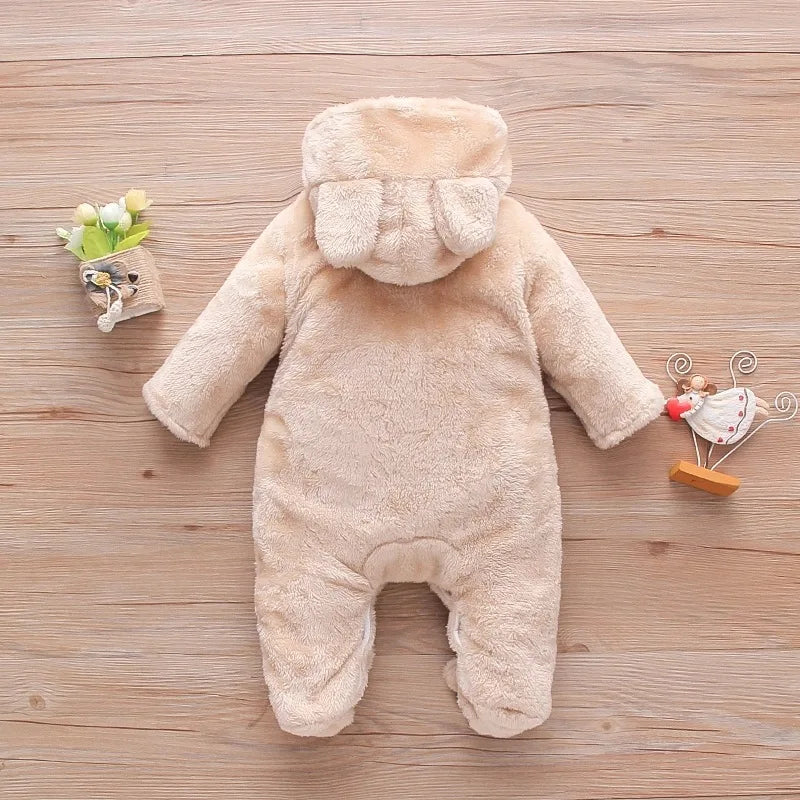Combinaison bébé automne-hiver peluche chaud - grenouillère cartoon chien/lapin 0-2 ans