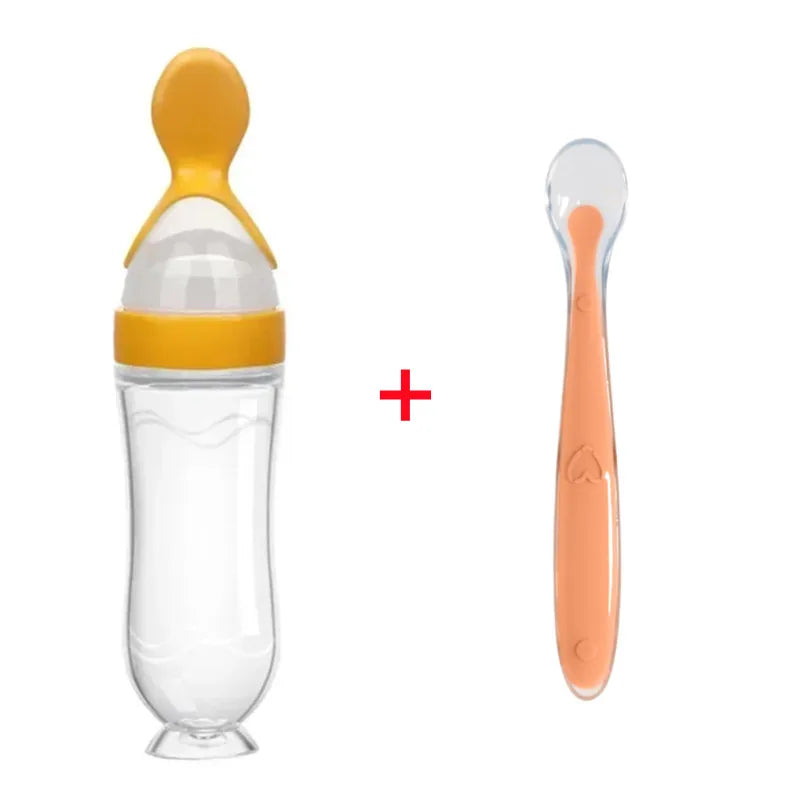 Biberon bébé avec cuillère silicone souple - outil alimentation complémentaire nourrisson toddler