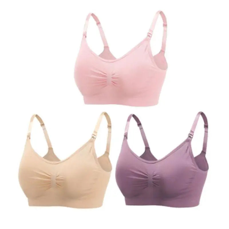 Lot 3 soutiens-gorge d'allaitement coton respirant grande taille push-up