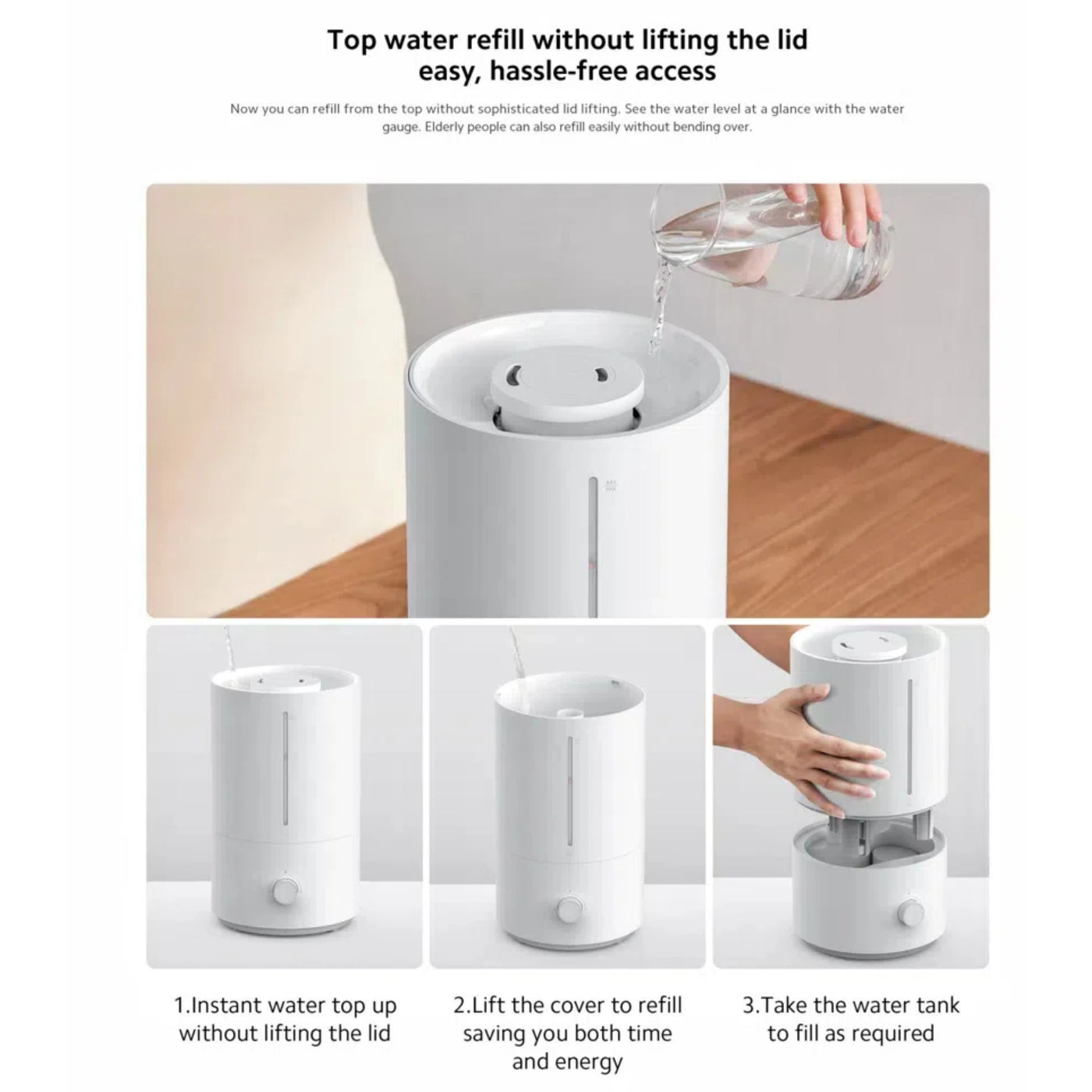 Humidificateur 4L Mybooni — 300 ml/h efficacité antibactérienne 99,9%