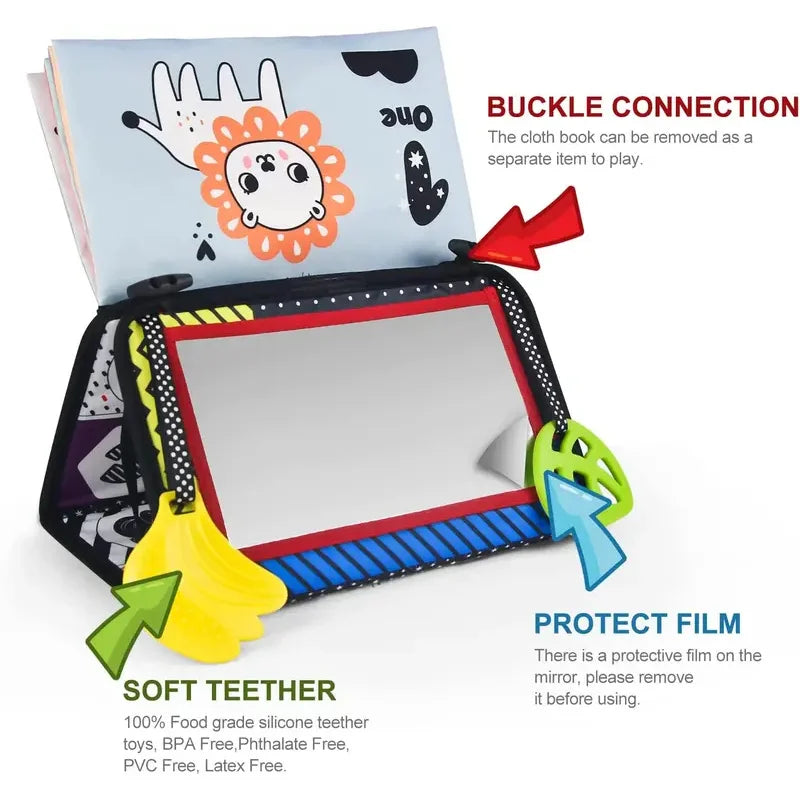 Livre tissu miroir déformant bébé Mybooni — Jouet interactif parent-enfant