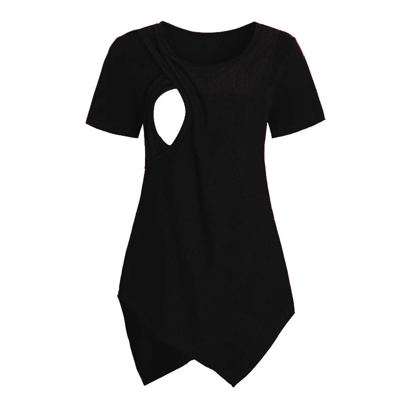 Haut allaitement maternité doux casual manches courtes - t-shirt infirmière femme enceinte été