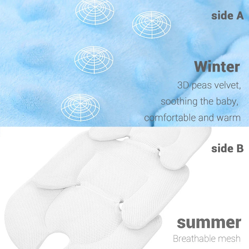 Coussin poussette bébé 4 saisons universel - insert siège auto matelas respirant mesh double face