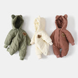 Grenouillère bébé hiver fourrure Mybooni — Motif ours dessin animé