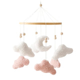 Mobile lit bébé bois feutrine ours cartoon - carillon musical avec support berceau