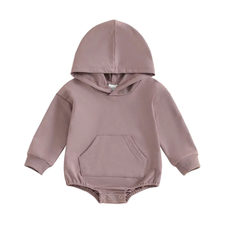 Grenouillère bébé à capuche Mybooni | Poche frontale unisexe 0-24M