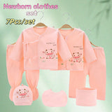 Coffret bébé 7 pièces Bouni — Body cartoon manches longues, pantalon et bonnet