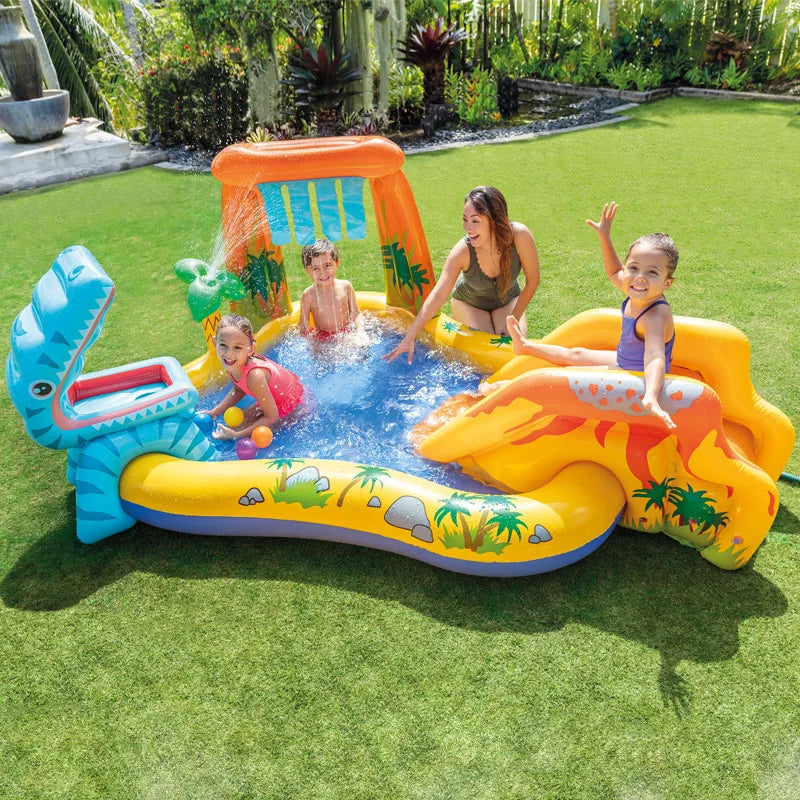 Piscine gonflable enfant Mybooni — Crocodile, licorne et dinosaure avec pompe
