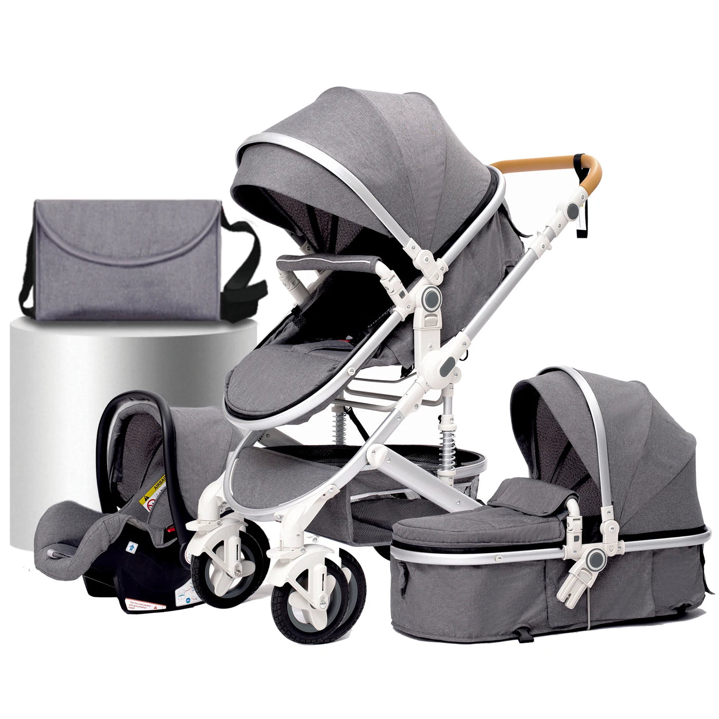 Poussette 3-en-1 pliante multifonctionnelle avec siège de sécurité livraison EU
