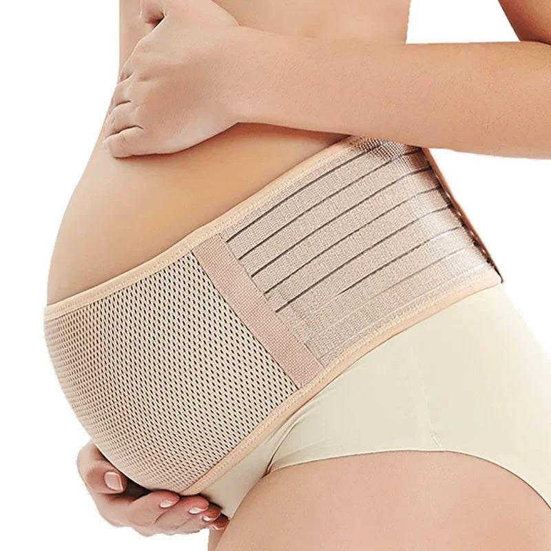 Breathable Support Abdominal Belt for Pregnant Noir en situation d'utilisation