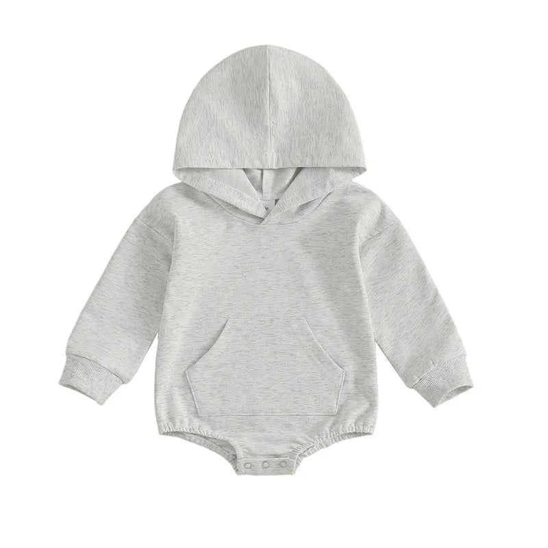 Grenouillère bébé à capuche Mybooni | Poche frontale unisexe 0-24M