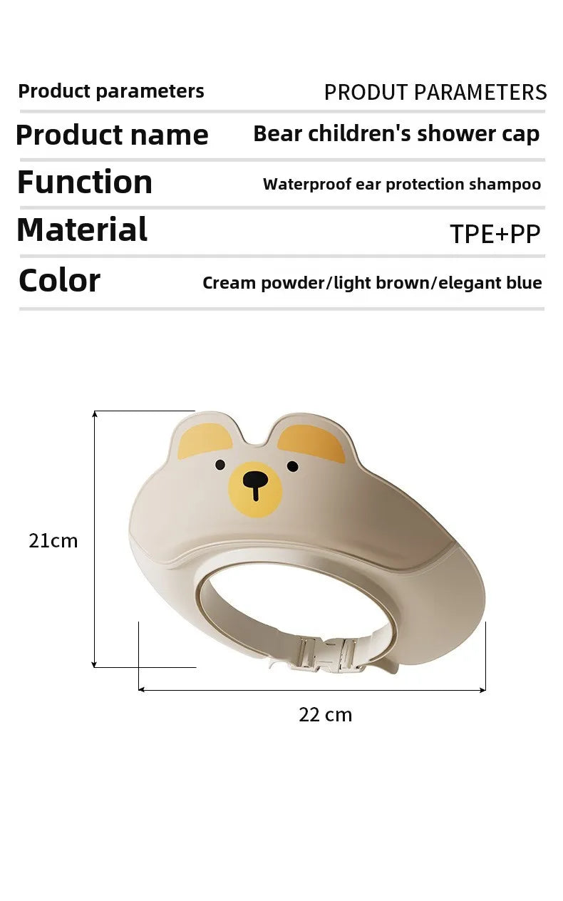 Bonnet de douche enfant imperméable protection oreilles cartoon