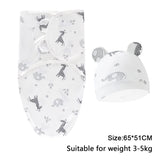 Ensemble couverture et bonnet pour nouveau-né en coton 0-6 mois