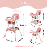 Chaise haute bébé convertible portable double plateau et barre jouets