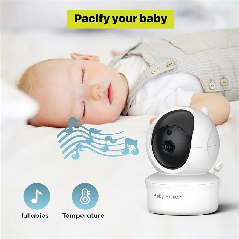 Babyphone vidéo Babystar 5 pouces PTZ télécommande - audio bidirectionnel VOX berceuses bébé
