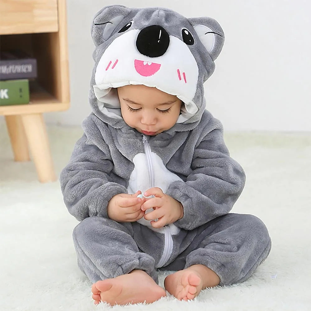 Pyjama combinaison polaire Mybooni — Motif licorne, lapin et dinosaure