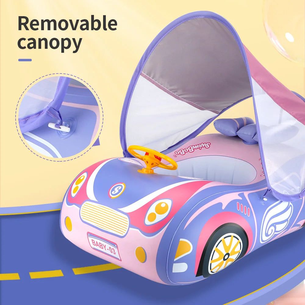 Bouée siège voiture bébé Mybooni — Gonflable avec baldaquin flottant été