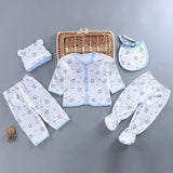 Coffret sous-vêtements bébé 5 pièces Bouni — Haut, pantalons, bavoir et bonnet