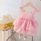Robe d'anniversaire bébé fille Mybooni — Fleurs roses tenue fête 0-2 ans