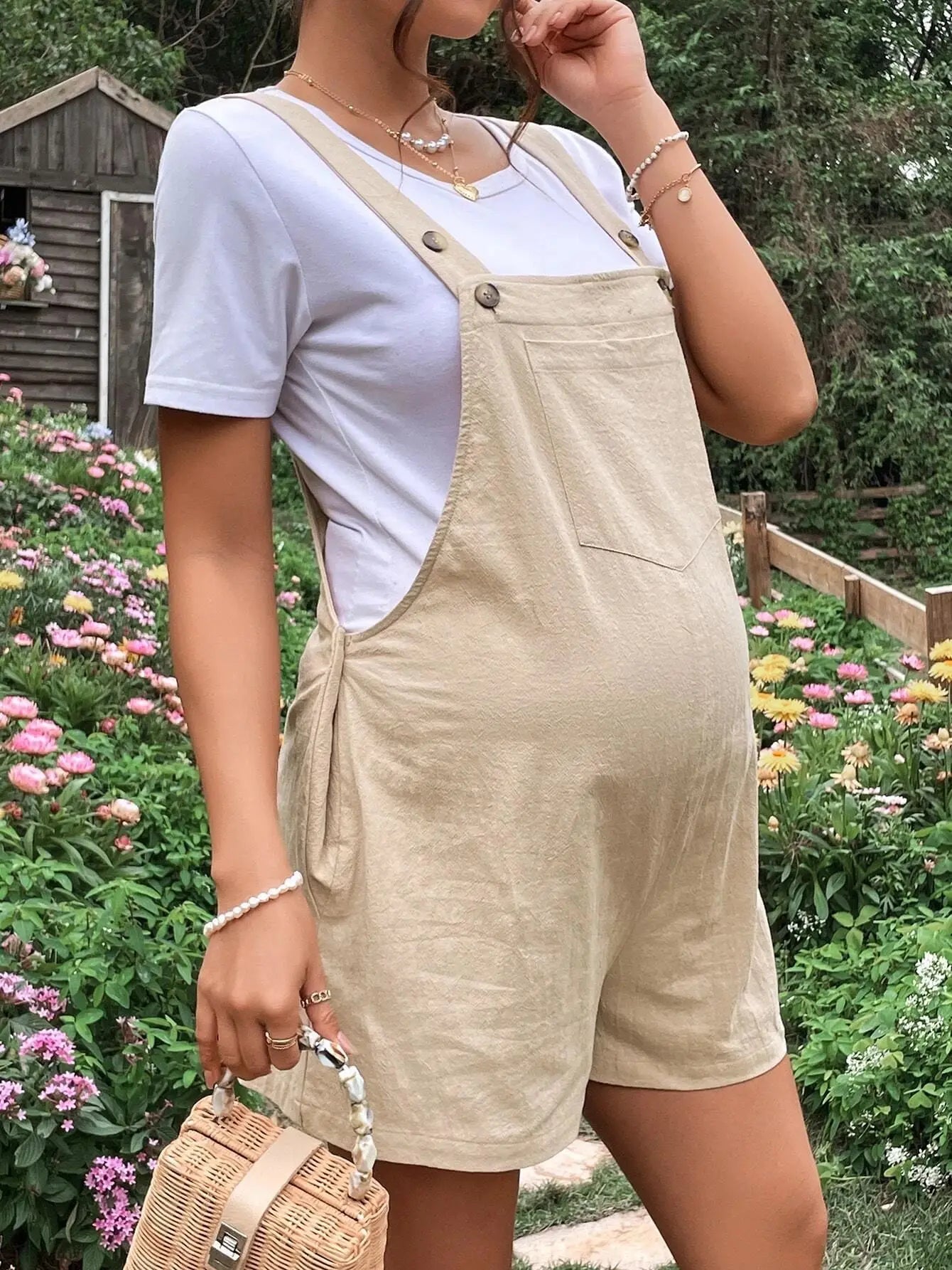 2024 Summer New Pregnant Women's Solid Color Su — vue complémentaire 6