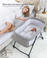 Lit de voyage bébé pliable avec matelas et roulettes silencieuses - cododo XYT-001