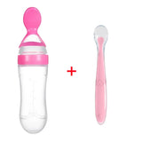 Biberon bébé avec cuillère silicone souple - outil alimentation complémentaire nourrisson toddler