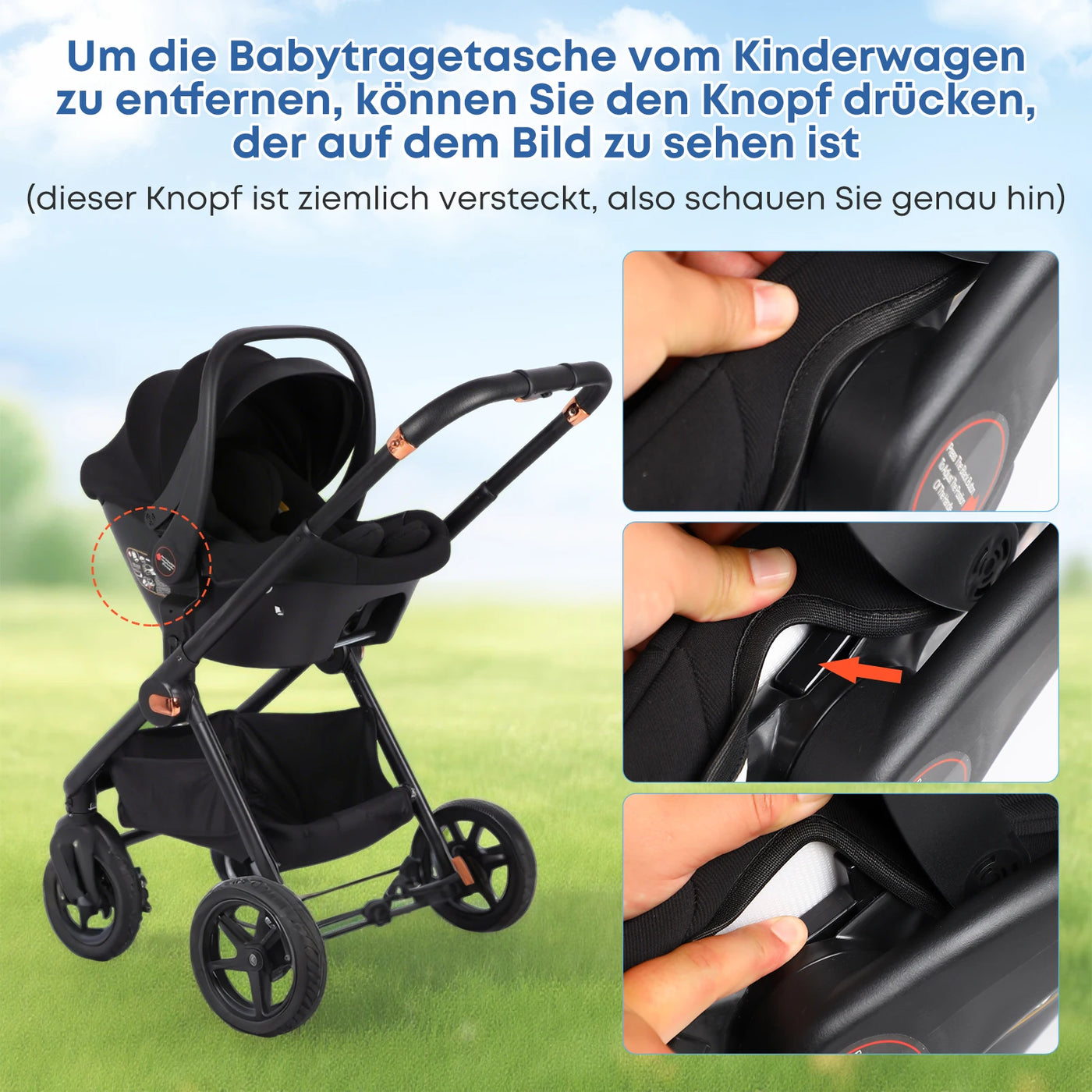 Siège auto bébé BabyVoyage I-Size jusqu'à 12kg - auvent solaire et ISOFIX