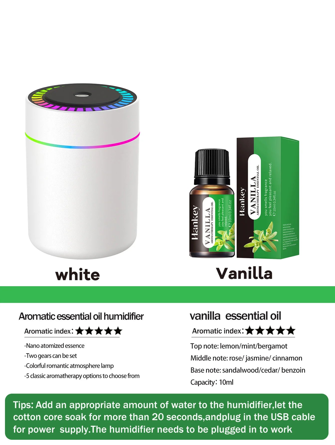 Humidificateur 180ml Bouni — utilisation bureau table de nuit