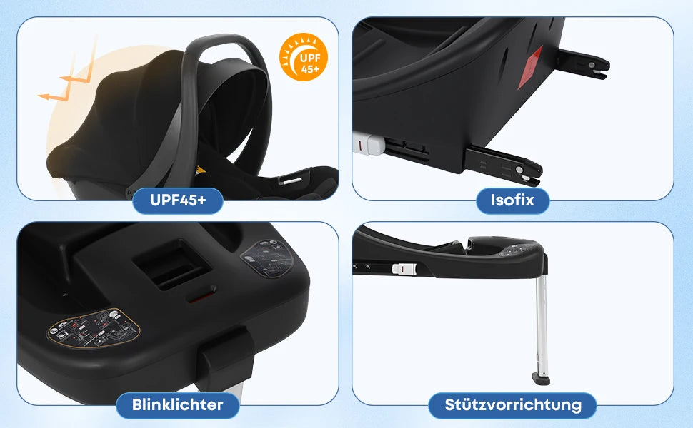 Siège auto bébé BabyVoyage I-Size jusqu'à 12kg - auvent solaire et ISOFIX
