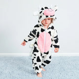 Combinaison pyjama bébé flanelle cartoon - grenouillère licorne/lapin/dinosaure animal