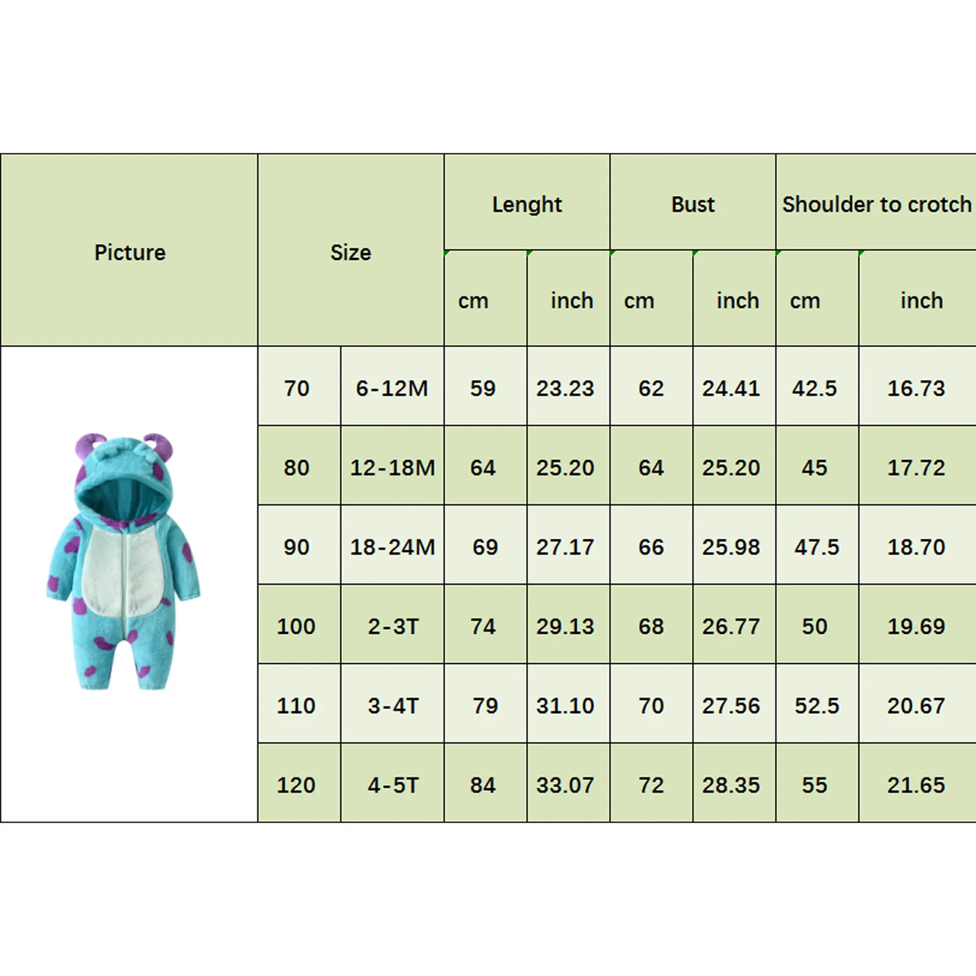 Combinaison bébé hiver polaire à capuche cornes - grenouillère chaude épaisse garçon/fille 0-3 ans