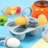 5 anneaux dentition bébé silicone BPA free - porte-aliments fruits légumes forme lapin anti-chute