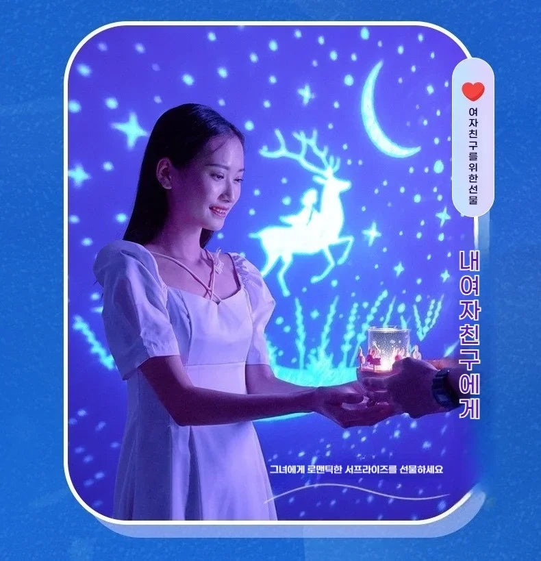 Projecteur étoiles rotatif Mybooni — Veilleuse Bluetooth cadeau enfant
