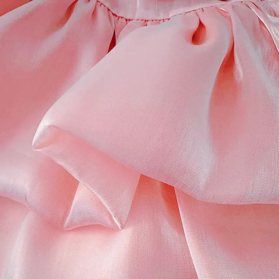 Robe d'anniversaire bébé fille Mybooni — Fleurs roses tenue fête 0-2 ans