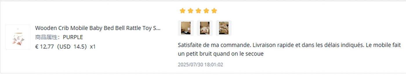 Mobile lit bébé bois feutrine ours cartoon - carillon musical avec support berceau